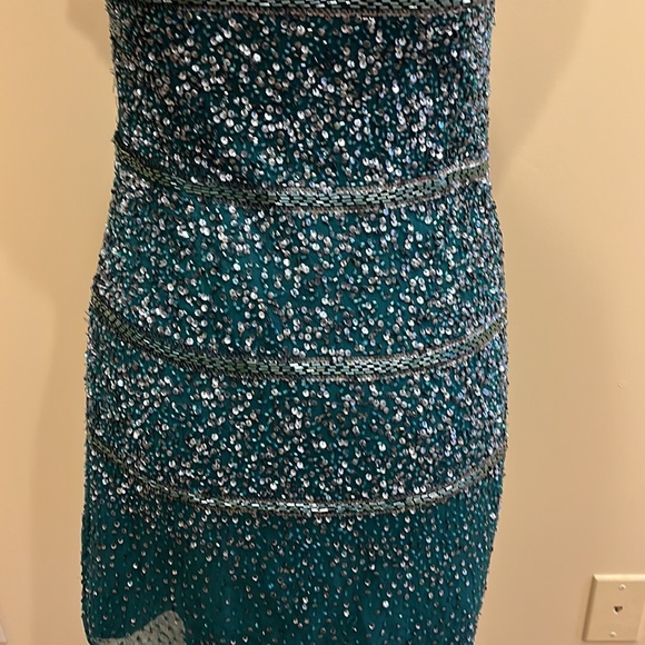 Aidan Mattox Blue and Green Mini Dress - Picture 6 of 13